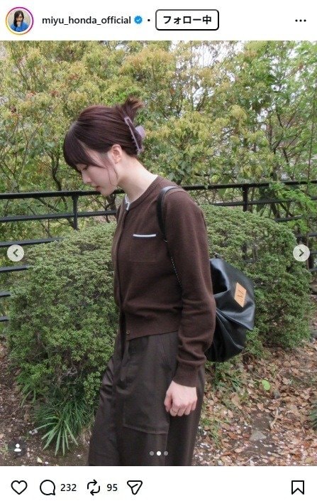 出所：本田望結のInstagram（＠miyu_honda_official）　参照日：2026年4月15日