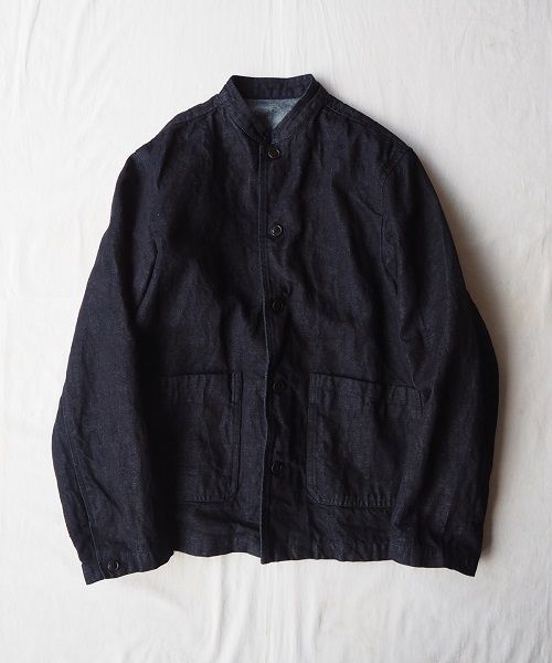 nest Robe CONFECT - Cotton Linen Denim Stand Collar Jacket ¥38,880（税込）