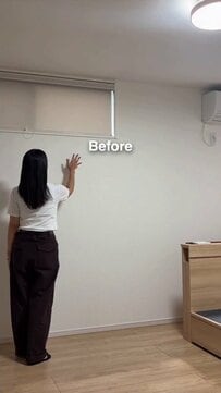 寝室の壁が「落ち着いたグレーの壁」に変身 貼って剥がせる壁紙で貼り替え