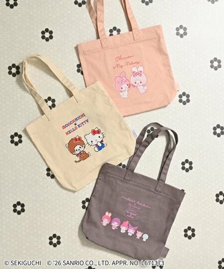 3種類から選べる「モンチッチ×サンリオキャラクターズ/トートバッグ」(2480円)
