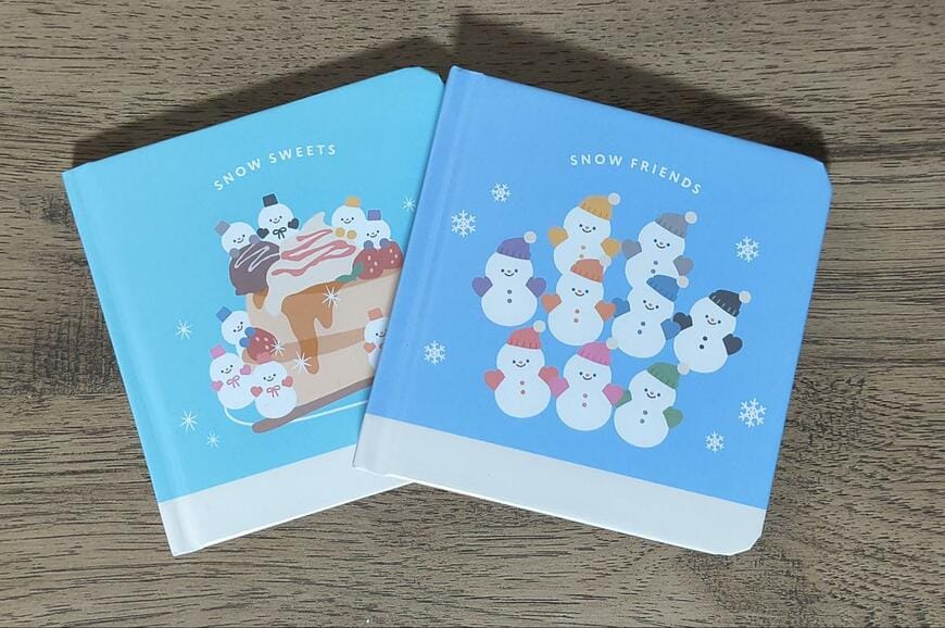 筆者撮影（キャンドゥ、ハードカバーノート 96P 方眼 スノーF柄）