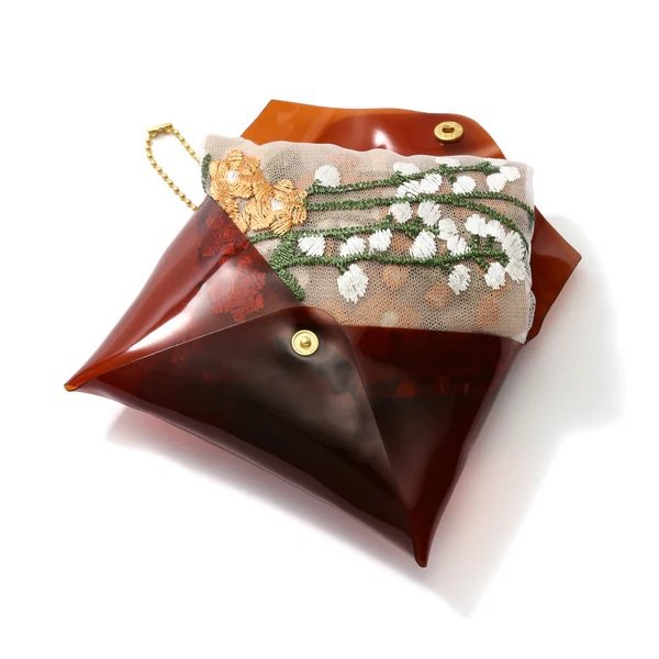 フランフラン公式　チュールバッグ イエロー×ブラウンの画像