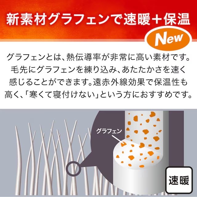 遠赤外線効果で保温性もアップ