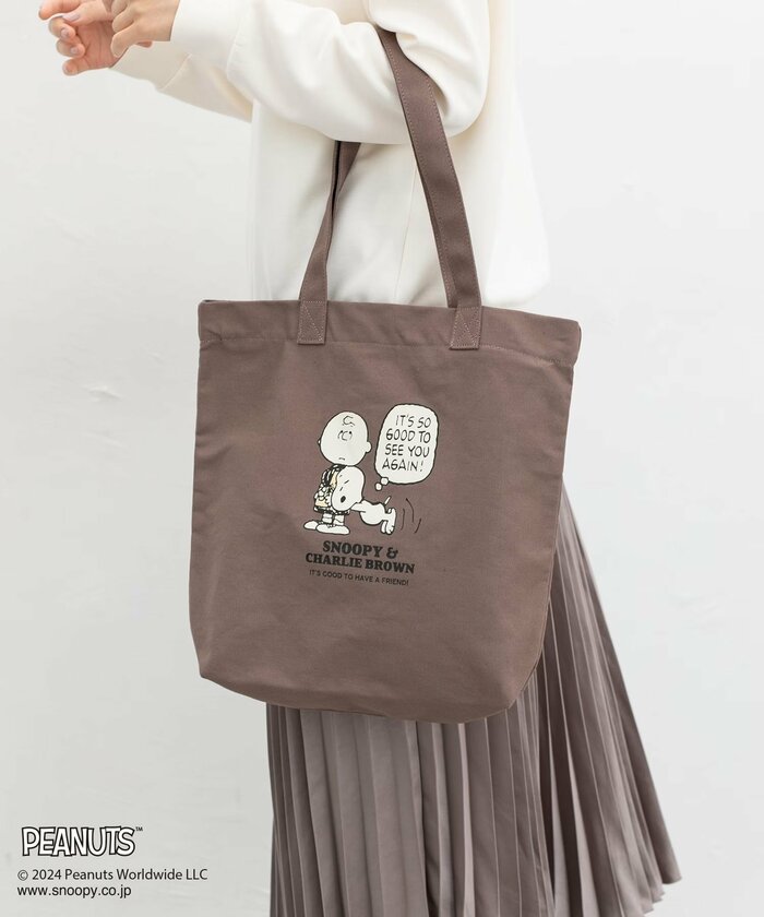 スヌーピー/トート ブラウン