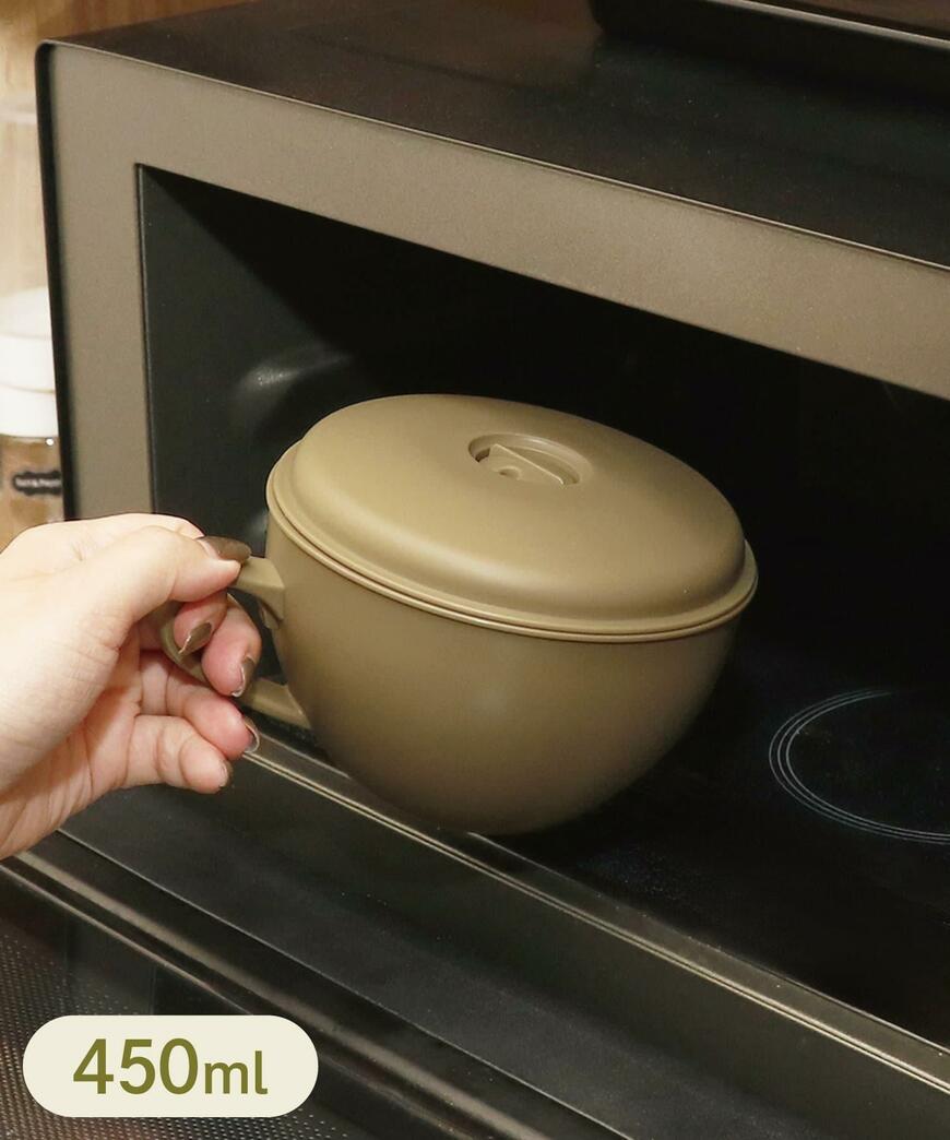 3COINS 《レンジで簡単》フタ付きスープ調理マグ/KITINTO