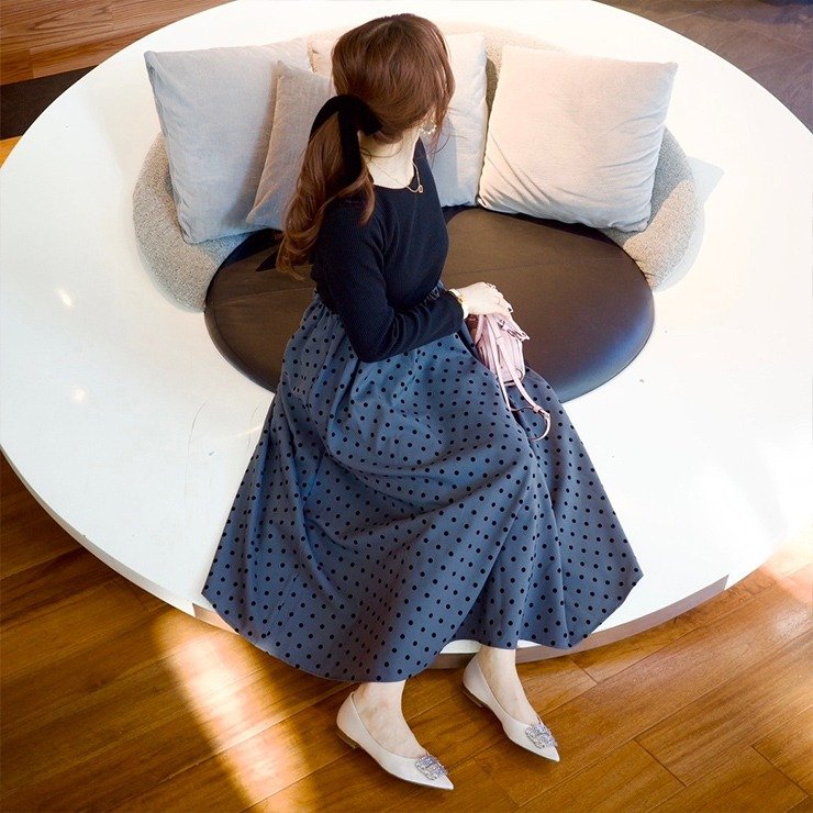 しまむら公式　レディース　フロッキードットワンピース（hiichan）の画像