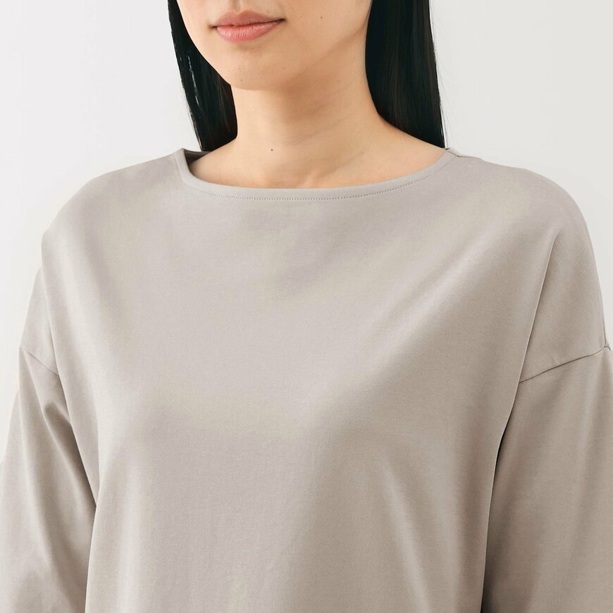 無印良品公式 婦人 二重編み七分袖ワンピースの画像