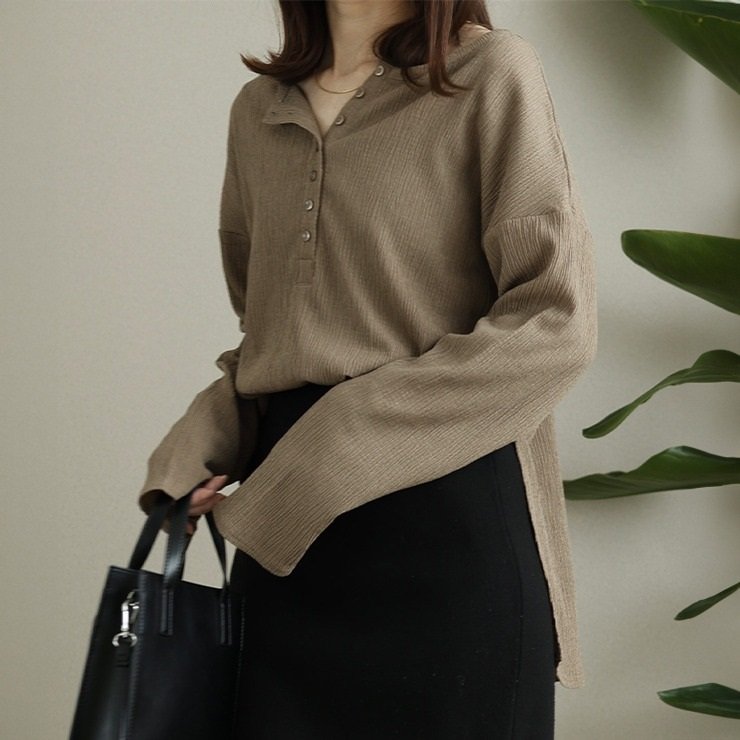 しまむら公式 レディース ヘンリーネックプルオーバー(nico)