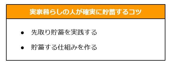 実家暮らしの人が確実に貯蓄するコツ
