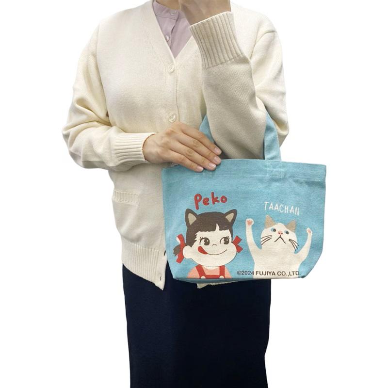 ミニトート ペコちゃん×白猫(ミント)