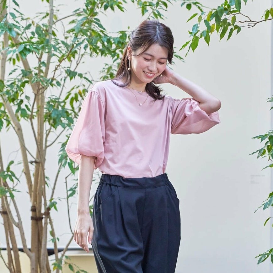 出所：ワークマン公式　レディースドライサイドポケットバルーンスリーブTシャツ