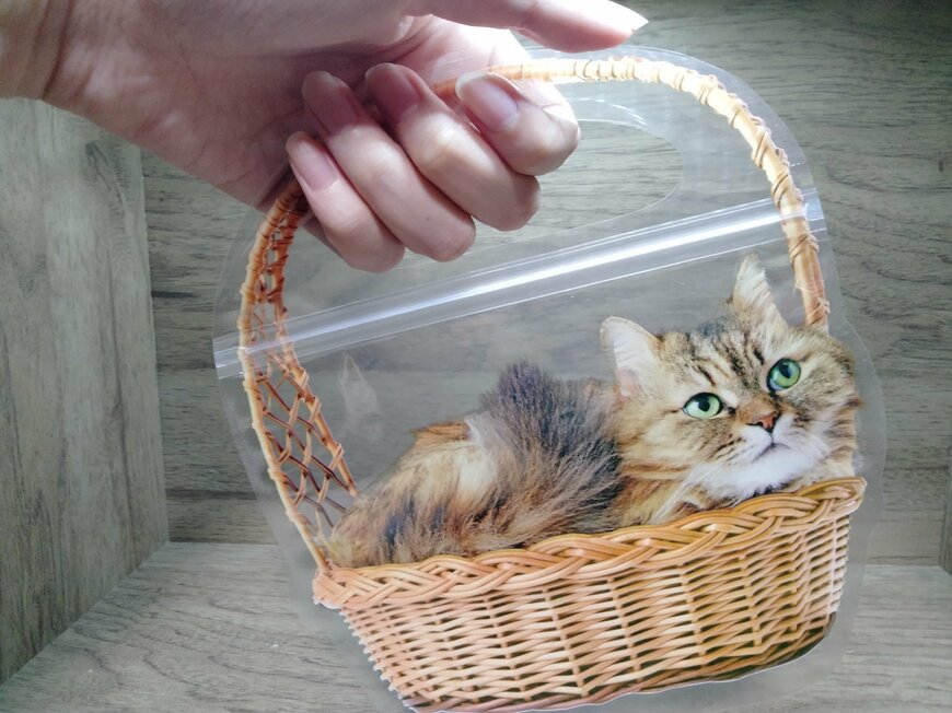 筆者撮影（セリア、持ち手付ギフトバッグ3P 猫）