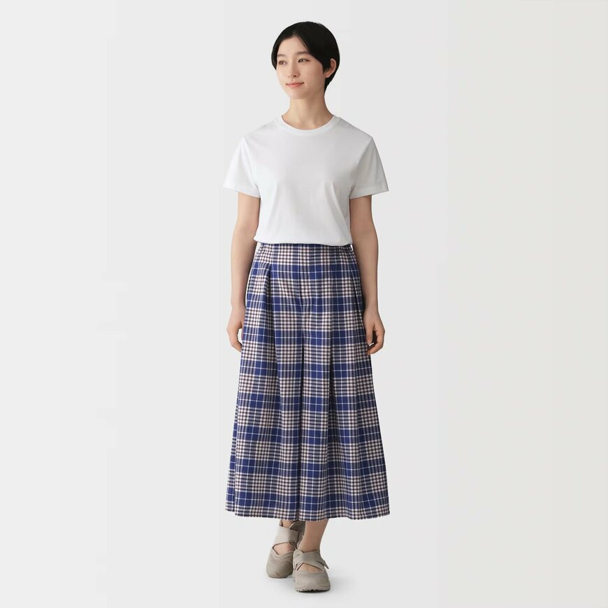 無印良品ネットストア　婦人　マドラスチェック　スカートパンツの画像