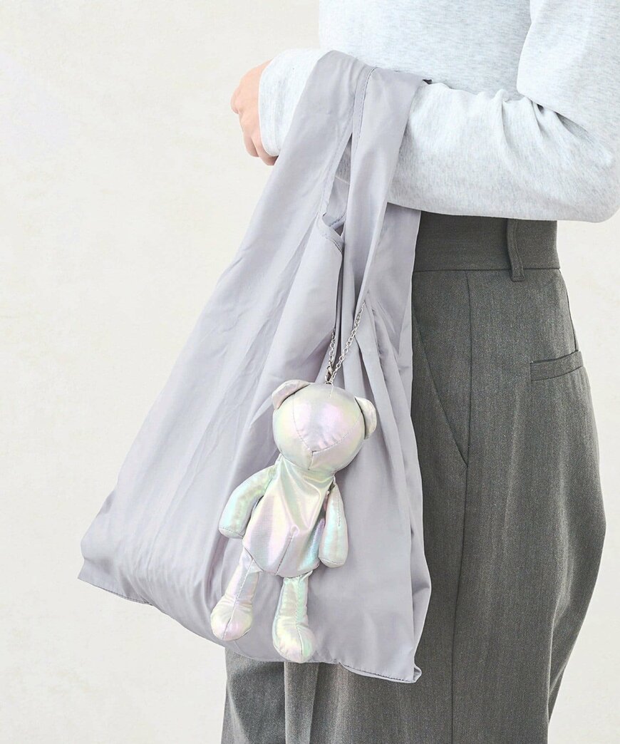 3COINS公式 くまチャーム付きエコバッグ