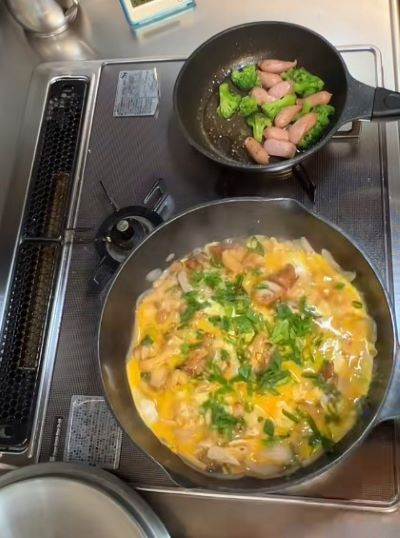 親子丼の具材を作ります