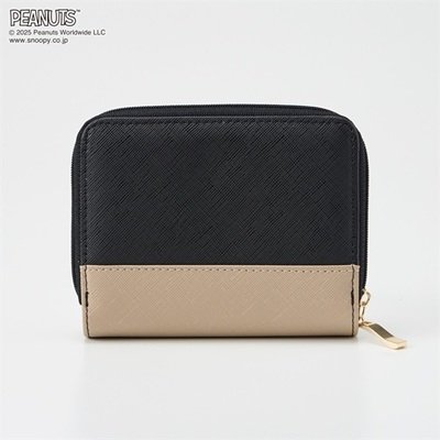 ピーナッツ(PEANUTS) バイカラー ラウンドファスナー折財布