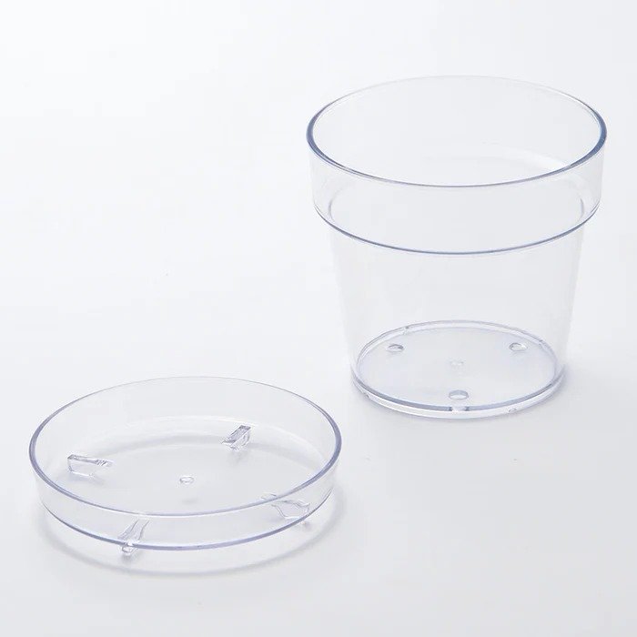 「トレイ付クリア植木鉢（5号）(330円)」