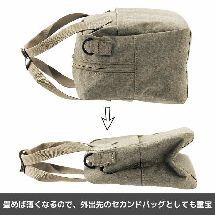 折り畳める2WAY撥水ミニボストンバッグ