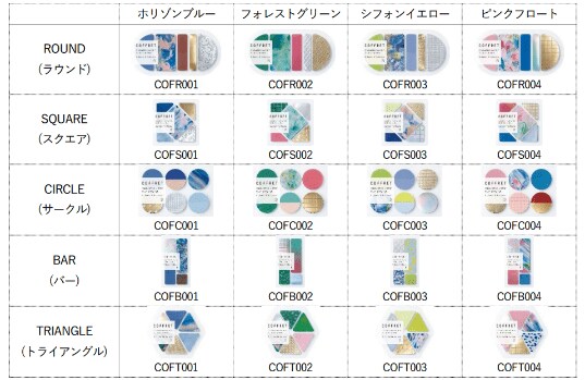 出所：株式会社キングジム『コスメモチーフの貼ってはがせるデコレーションシール「COFFRET(コフレ)」発売』