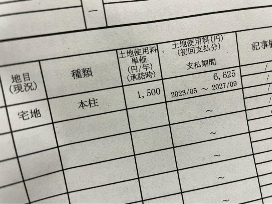 電力会社の社員から渡された明細書