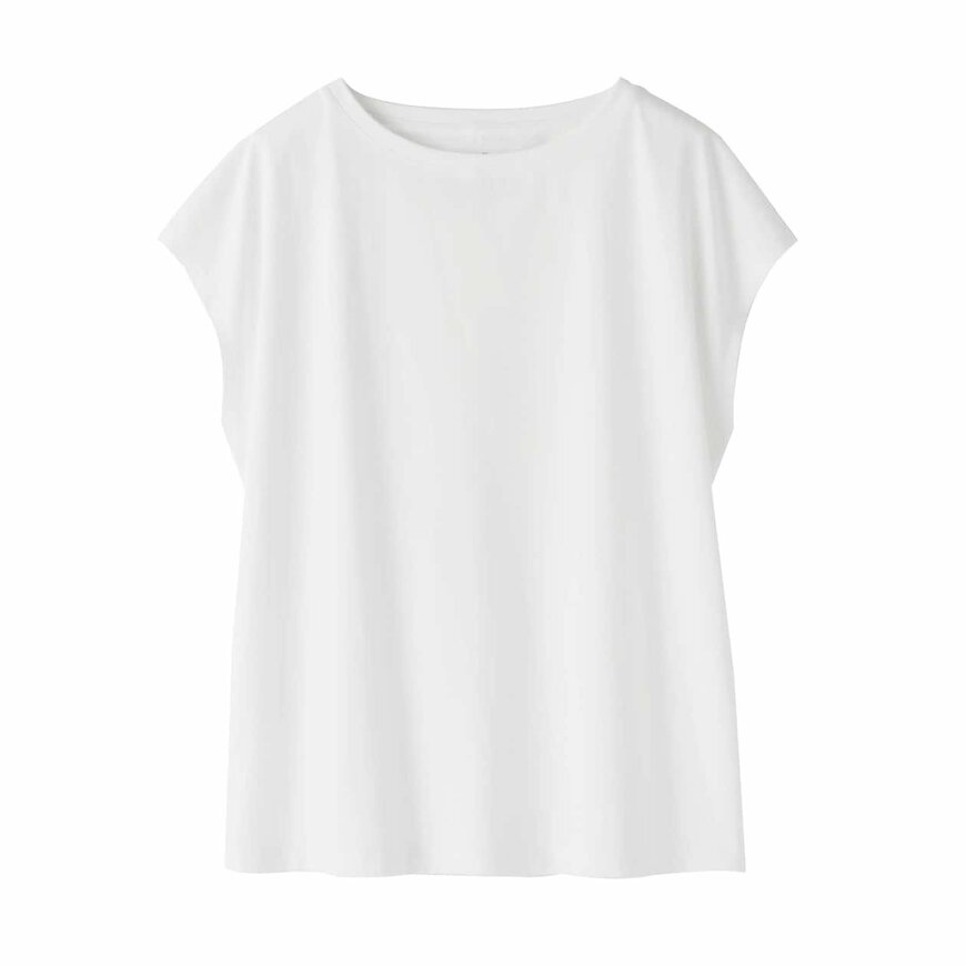無印良品公式　婦人　天竺編みフレンチスリーブＴシャツ（白）