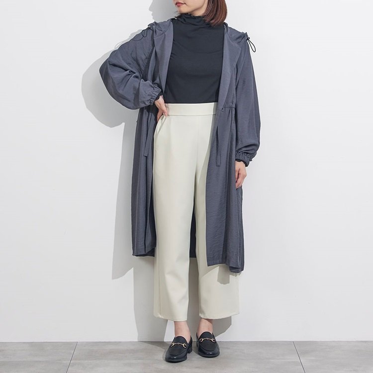 シアーコットンハイネックトップス