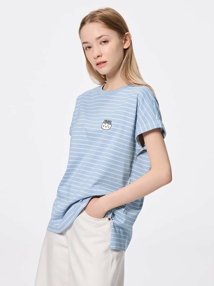 出所：GU公式　ボーダーT CHIIKAWA／カラー：61 BLUE