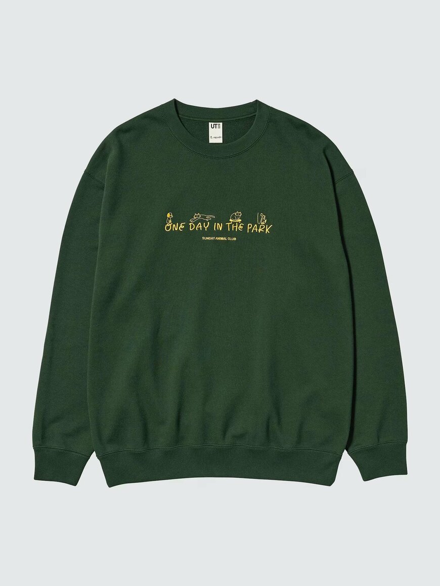 ユニクロ公式 長場雄 スウェットシャツ ダークグリーン