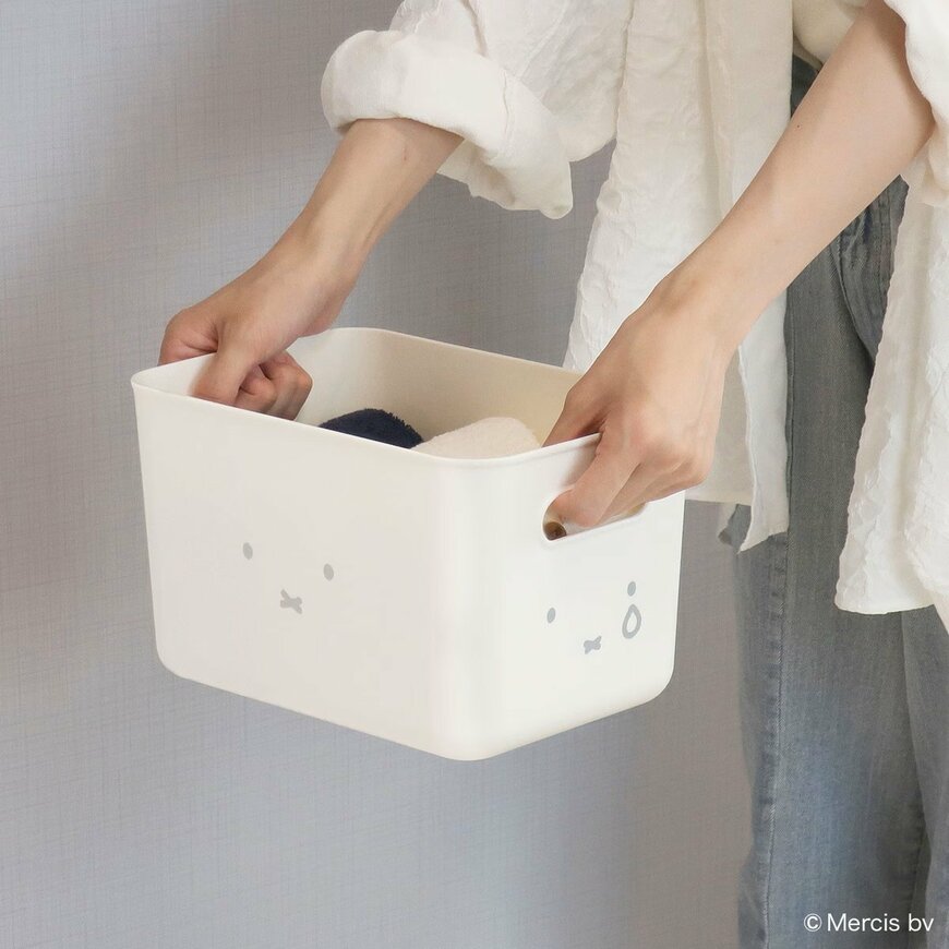 ニトリ公式　miffy バンブーふた付き収納ケースの画像