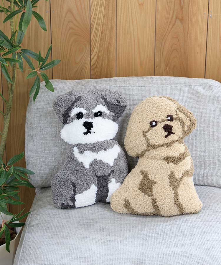 ブルーブルーエ公式 いぬもこもこダイカットクッションの画像