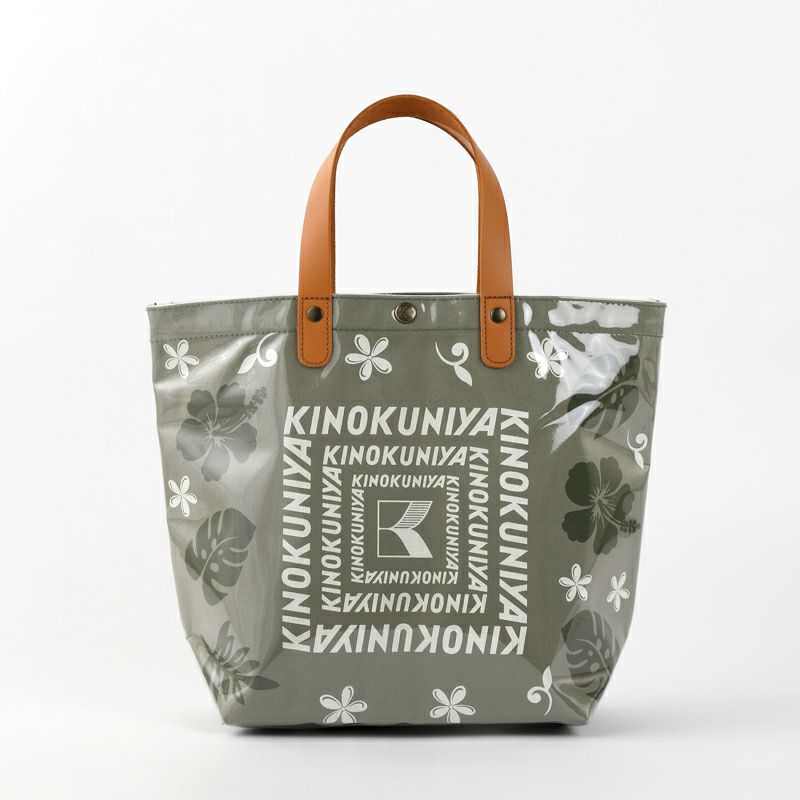 紀ノ国屋「モンステラ柄クリア帆布バッグ」