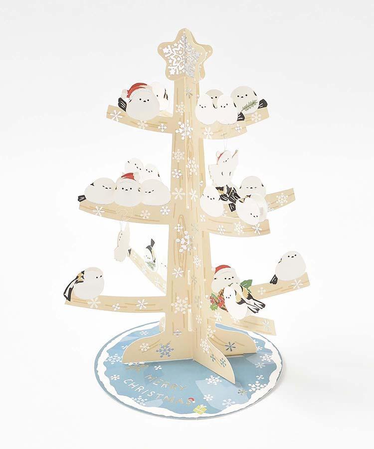 Bleu Bleuet、シマエナガツリークリスマスカード商品画像