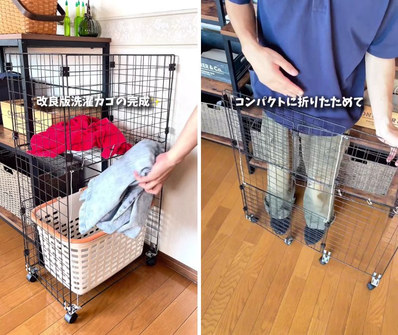 完成した「洗濯かご」