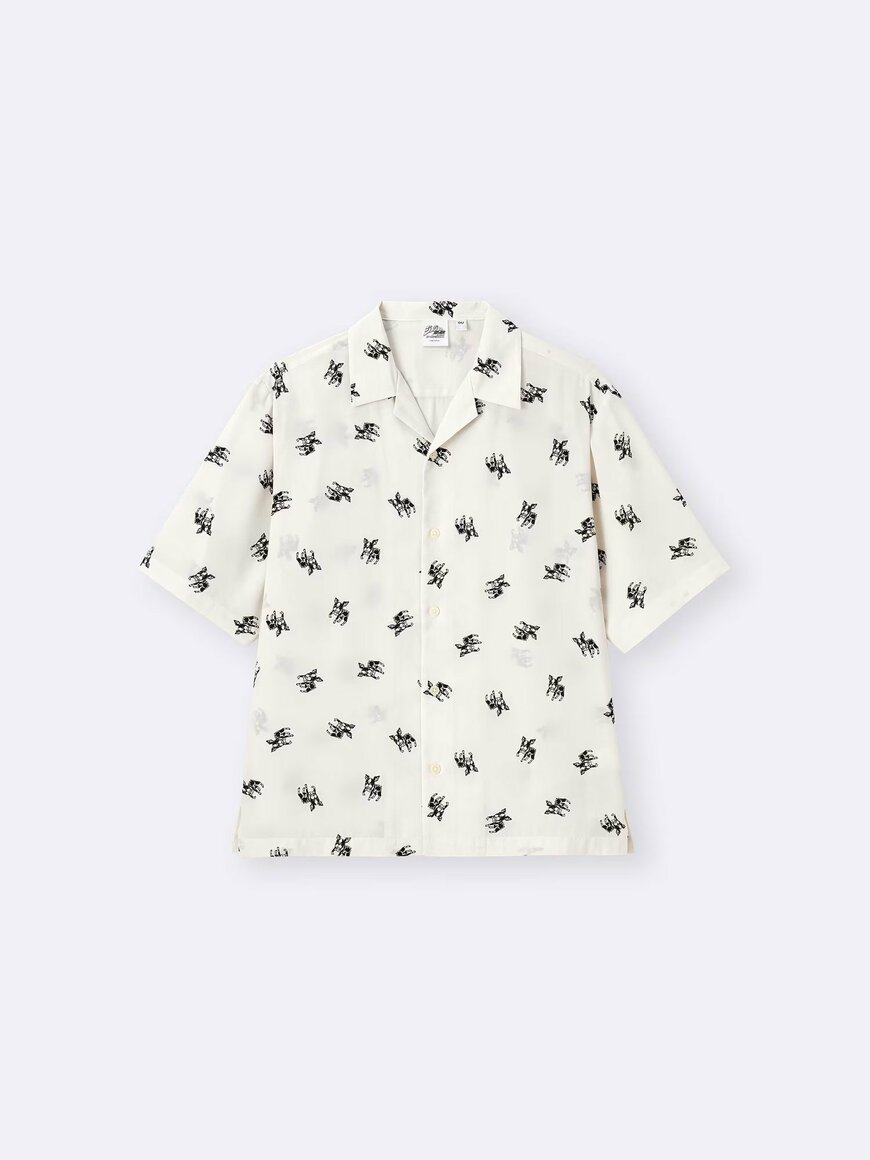 出所：GU公式　オープンカラーシャツ（5分袖） ジョジョの奇妙な冒険