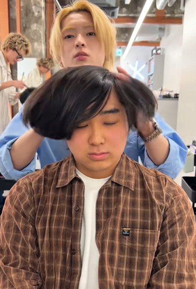 施術前の男性