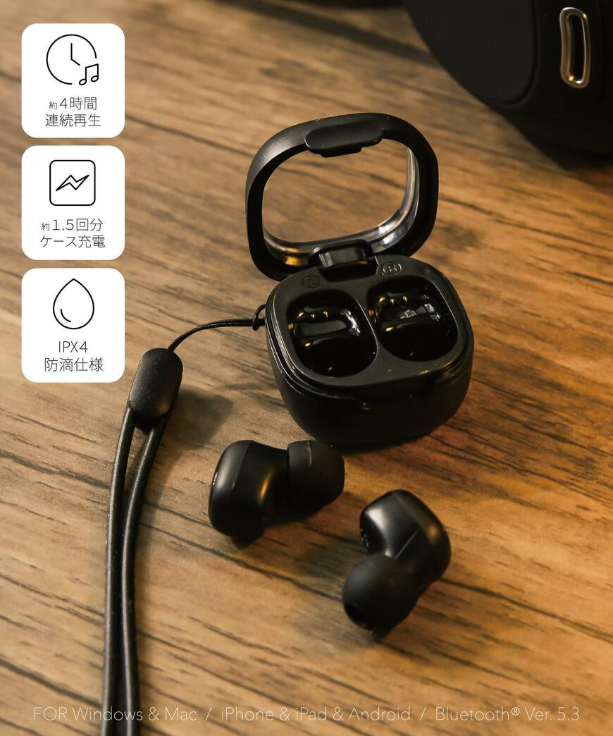 3COINS、WEB限定ミニクリアワイヤレスイヤホン画像