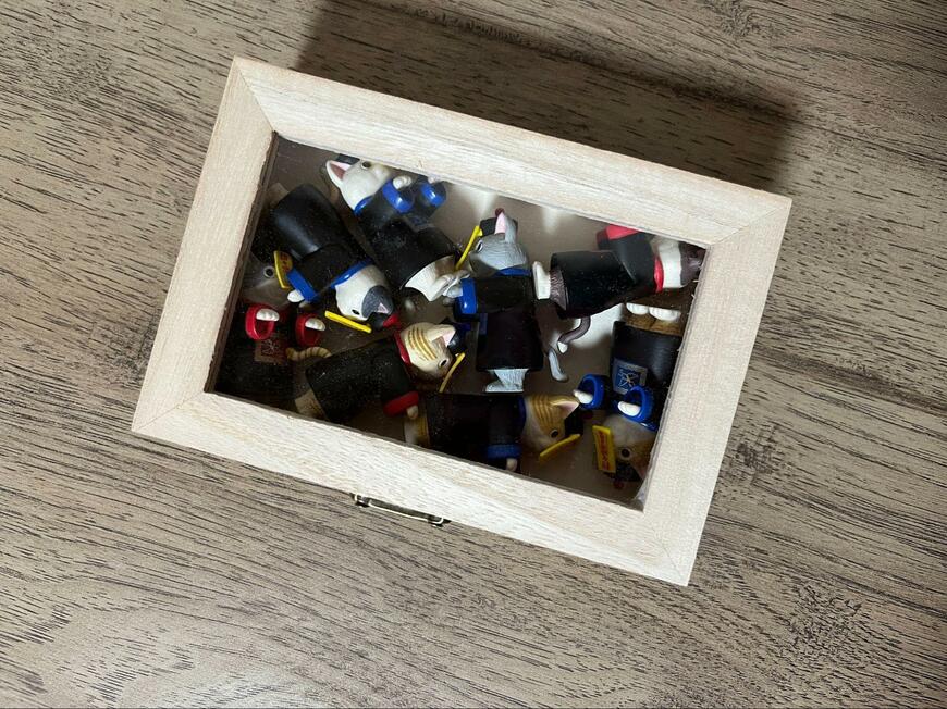 ダイソー、ウッドボックス(クリア蓋付、ロック付)画像