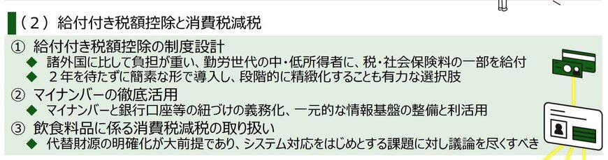 給付付き税額控除と消費税減税