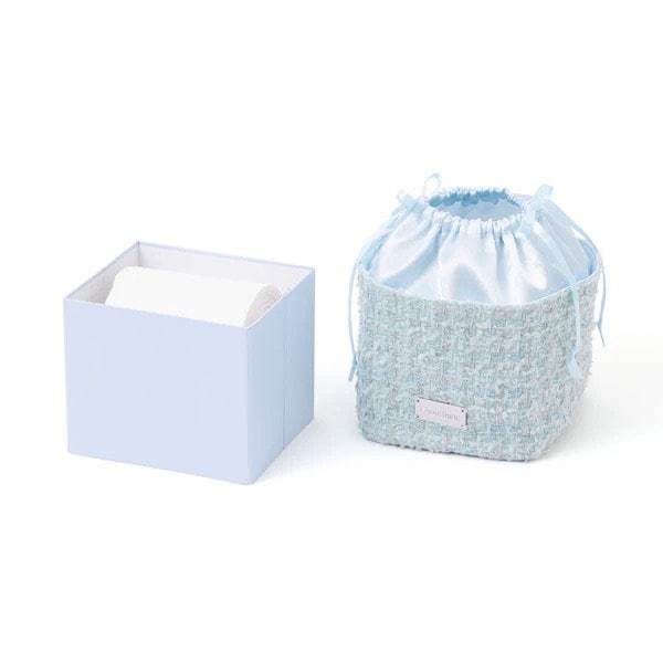 フランフラン公式 コンパクト ツイードティッシュカバー ブルー