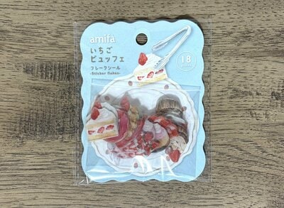 セリア、フレークシール18Pいちごビュッフェ商品画像
