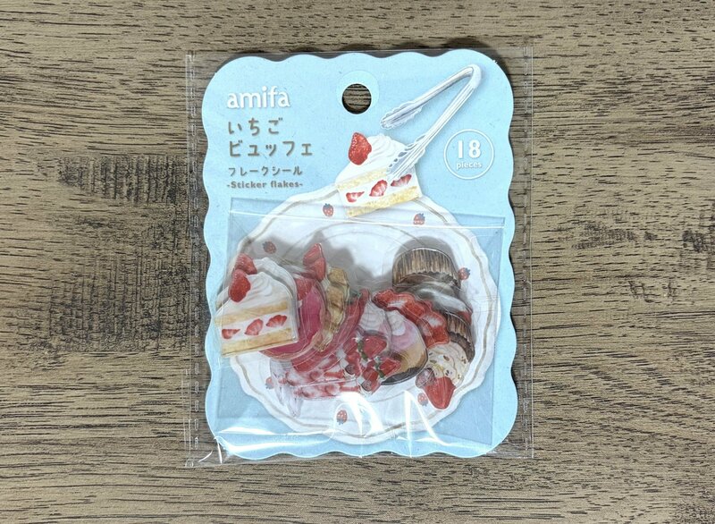 セリアでケーキバイキング！110円の「いちごビュッフェフレークシール」がかわいい！シール交換で活躍間違いなし
