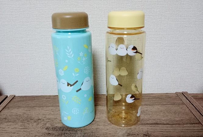 筆者撮影（セリア、ウォーターボトル 500ml シマエナガ）