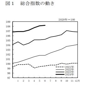 出所：総務省「2020年基準 消費者物価指数 全国 2024年（令和6年）6月分」