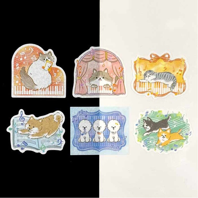 キャンドゥ公式　フレークシール　音楽と動物　画像