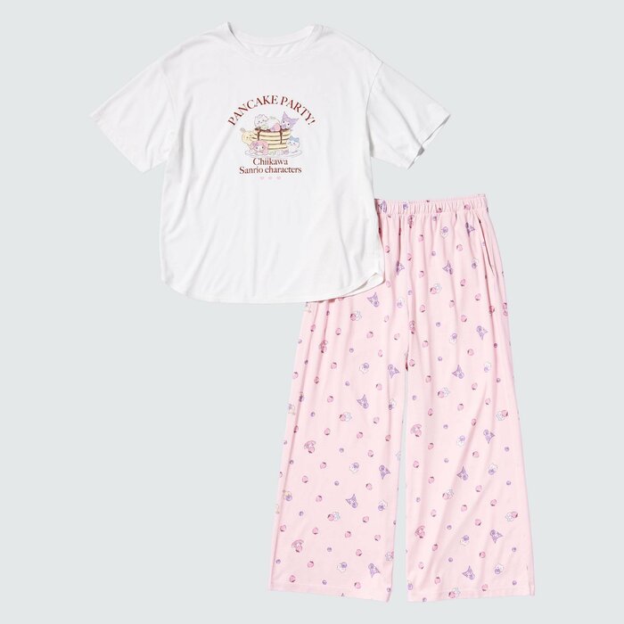ユニクロ公式 ちいかわ×サンリオキャラクターズ:スイーツコレクションラウンジセット(半袖)