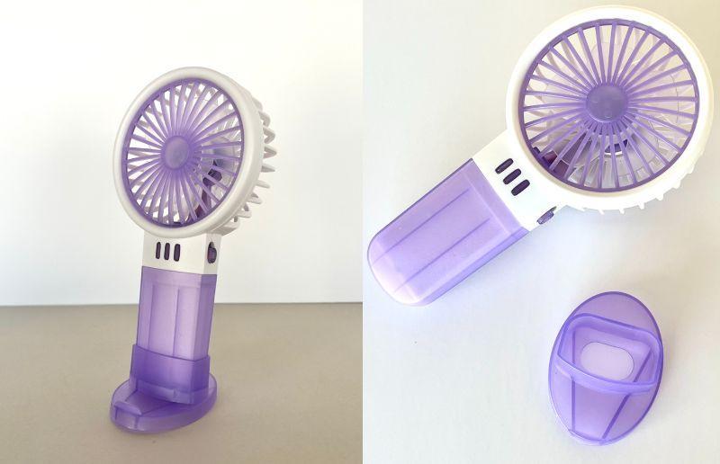 「扇風機（電池式、スタンド付き）」