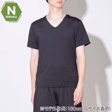 MENS 着るだけで疲労回復リカバリーウェア VネックTシャツ(NミラクDRY)