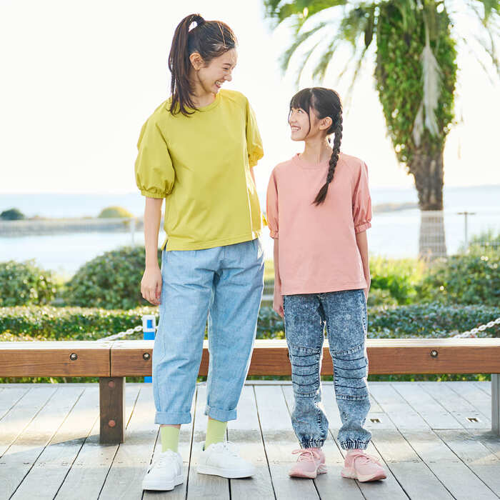 ワークマン公式　レディースドライサイドパフスリーブTシャツ