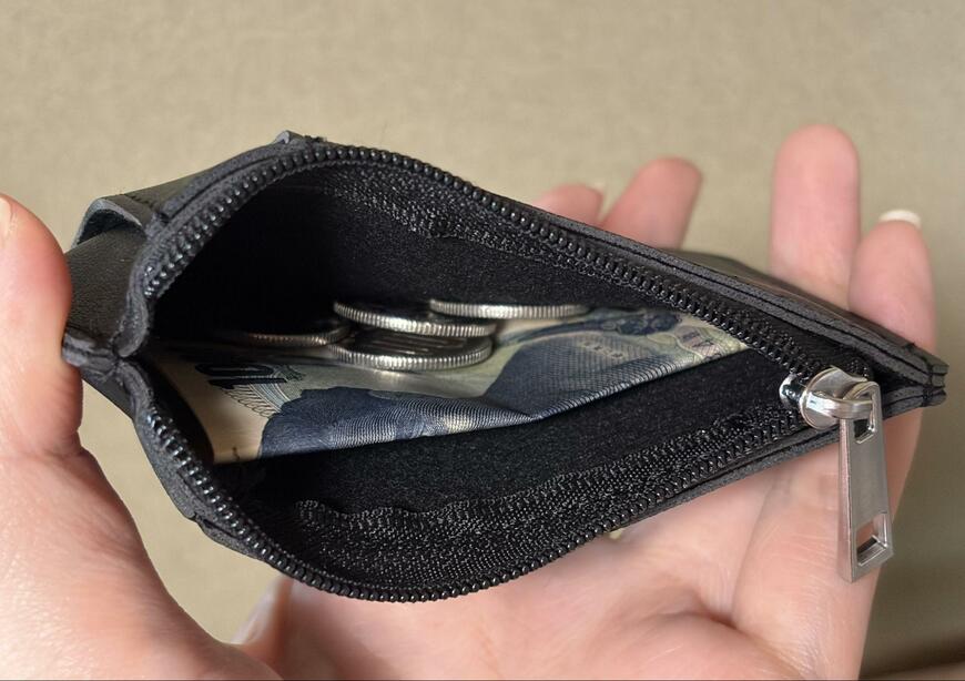 筆者撮影（ダイソー、レザー調 小銭入れ付パスケース）