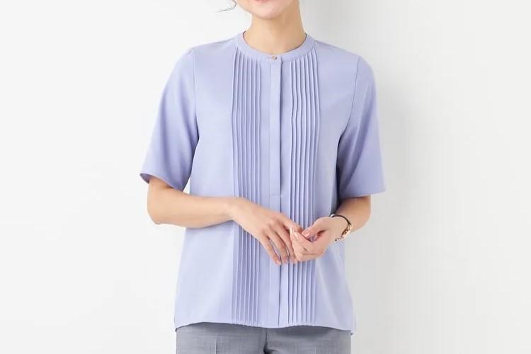 ORIHICA美ラクるブラウス 半袖 ピンタック